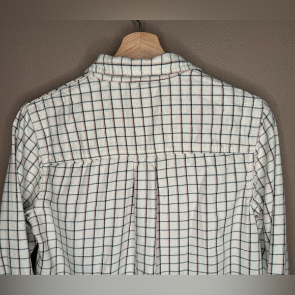 Madewell Women's Ivory Plaid Flannel Button-Down Shirt Size Small Checkered Fall - Picture 13 of 14